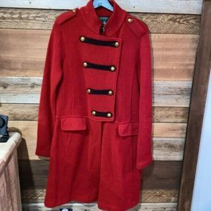 Ralph Lauren Red Military Sweater Coat- Large- Never worn